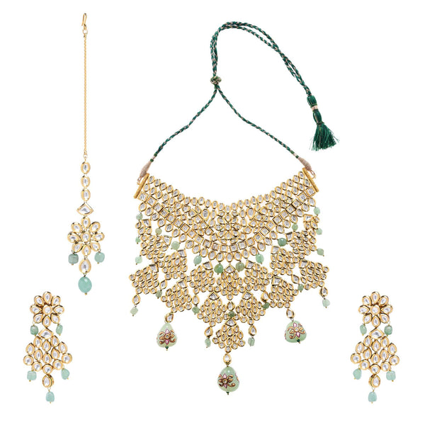 Minaki Maharani Kundan Set With Aventurine Stones