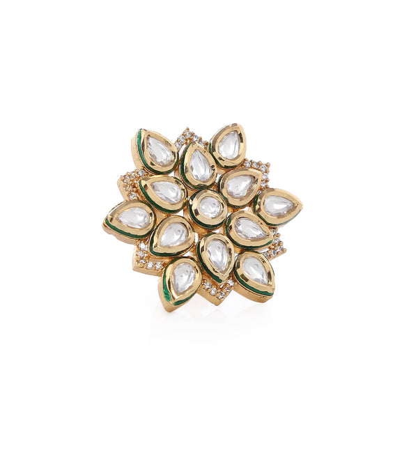 MINAKI Rings DAFFODIL KUNDAN RING