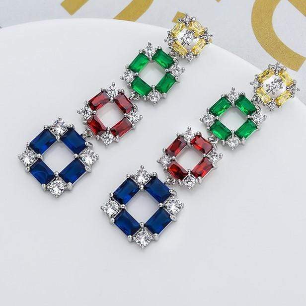 Minaki Multi Color Cocktail Earrings