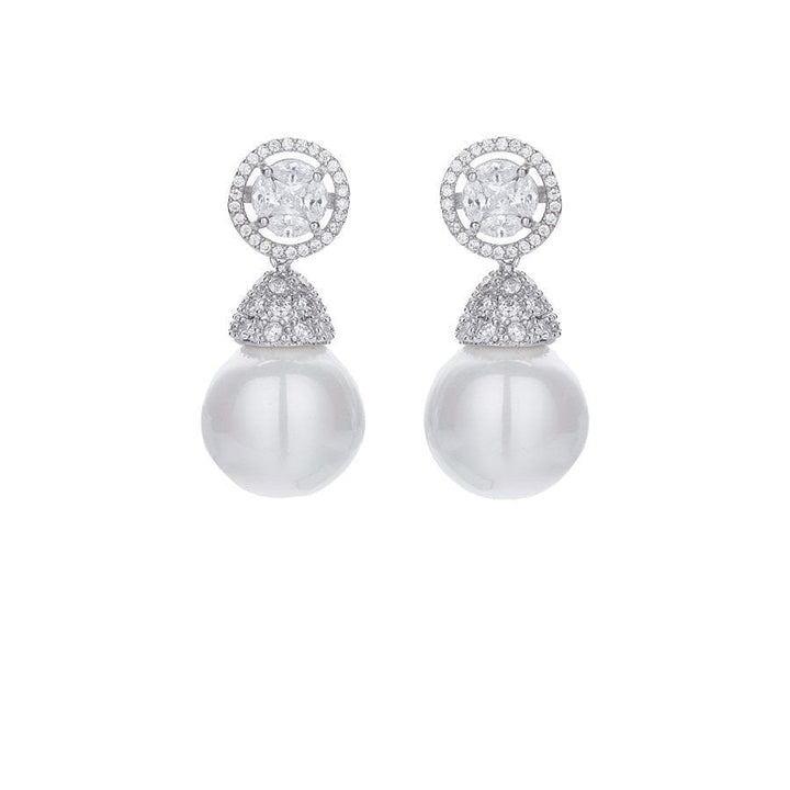 Minaki Solitaire Pearl Drop Earrings