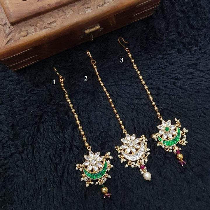 MINAKI Maang Teeka 1 / 2 / 3 FLORAL CHAND TEEKA - PICK YOUR STYLE