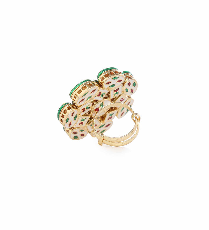 MINAKI Rings FLORAL KUNDAN RING