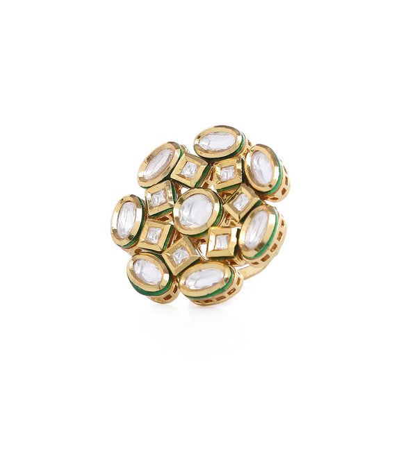 MINAKI Rings FLORAL KUNDAN RING
