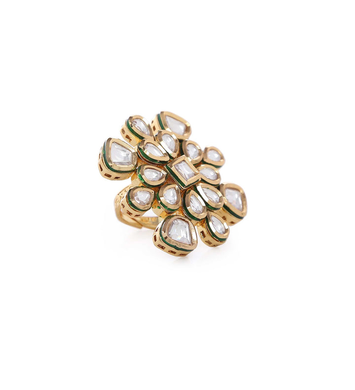 MINAKI Rings FLORAL KUNDAN RING