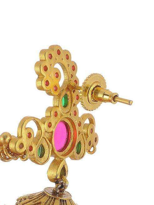 MINAKI Earrings FLORAL TEMPLE EARRINGS - JHUMKAS