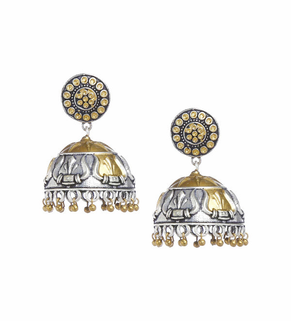 Minaki German Silver Jhumkas