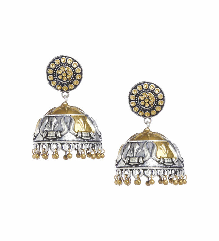 Minaki German Silver Jhumkas