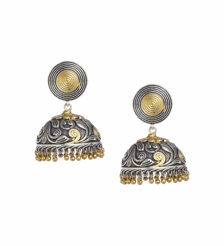 Minaki German Silver Jhumkas