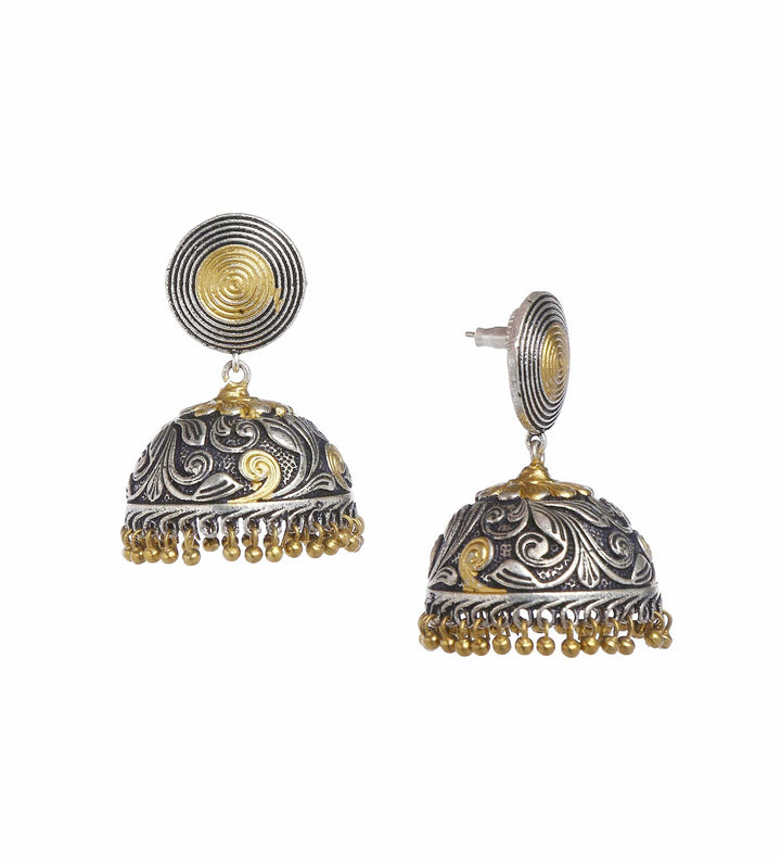 Minaki German Silver Jhumkas