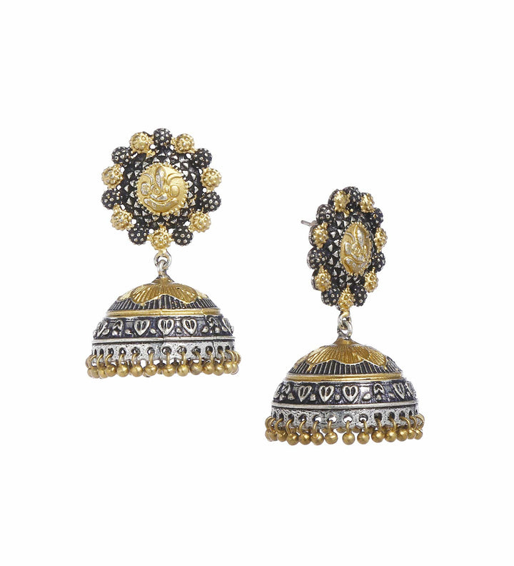 Minaki German Silver Jhumkas