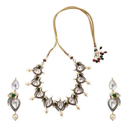 Minaki Antique Kundan Drop Set