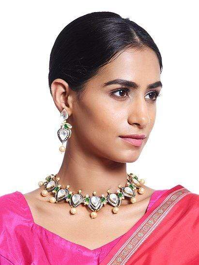 Minaki Antique Kundan Drop Set