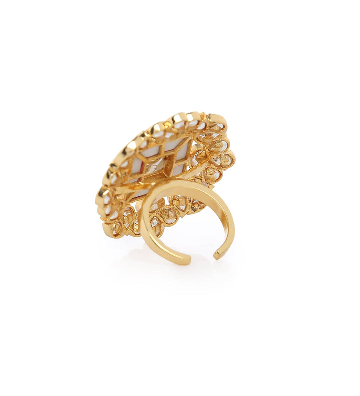 MINAKI Rings HIBISCUS KUNDAN RING