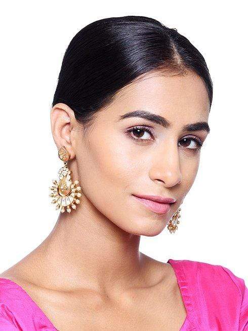 MINAKI Earrings JADAU CHANDBALIS WITH PEARLS