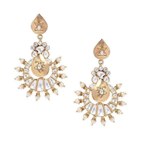 MINAKI Earrings JADAU CHANDBALIS WITH PEARLS