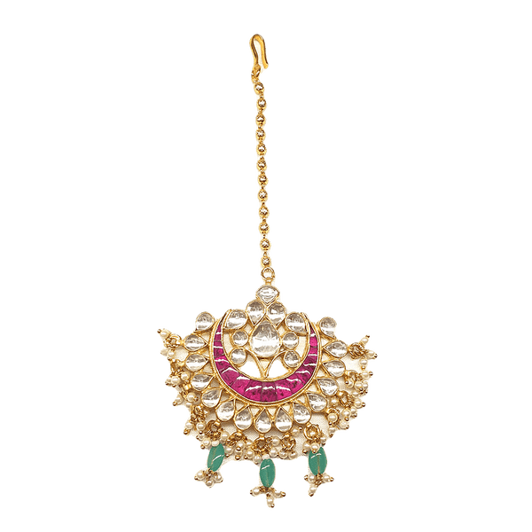 MINAKI Maang Teeka KUNDAN CHAND MAANG TEEKA