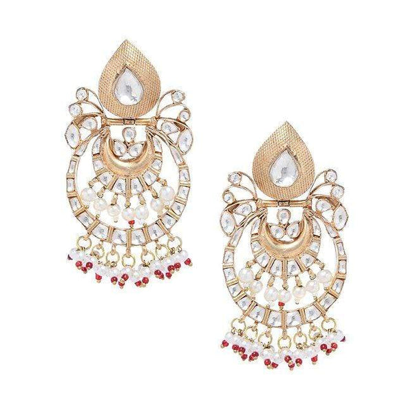 MINAKI Earrings KUNDAN CHANDBALIS WITH PEARLS