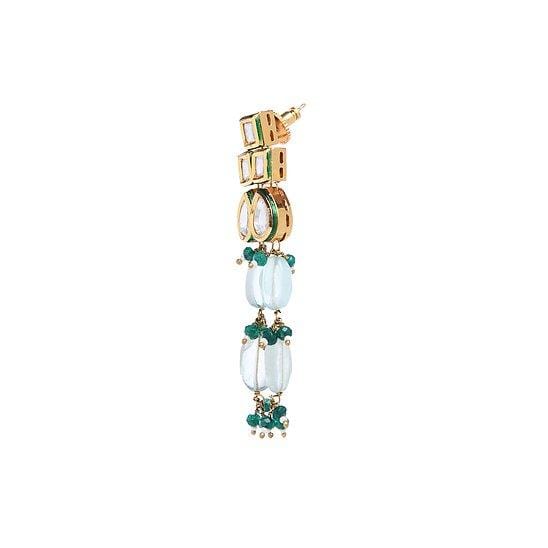 Minaki Kundan Choker Set With Green Fluorite