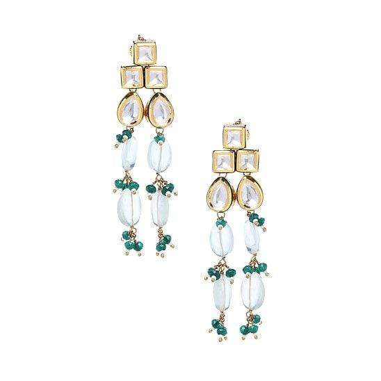 Minaki Kundan Choker Set With Green Fluorite