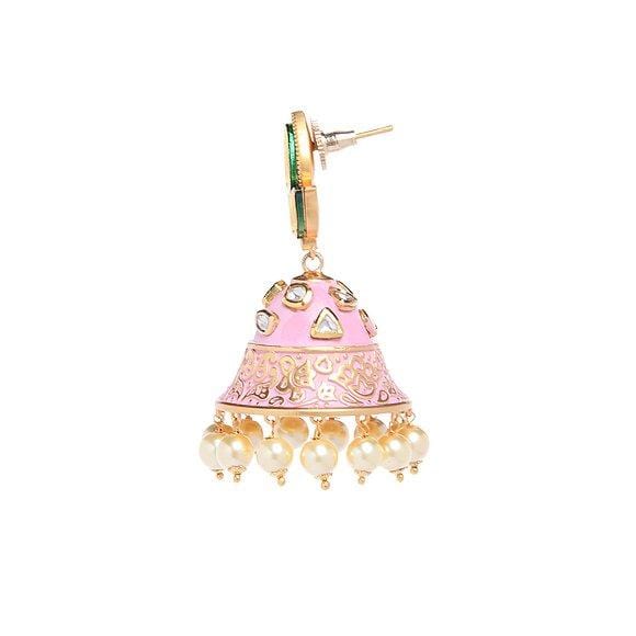 MINAKI Earrings KUNDAN JHUMKAS WITH PEARLS