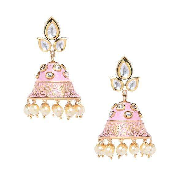 MINAKI Earrings KUNDAN JHUMKAS WITH PEARLS