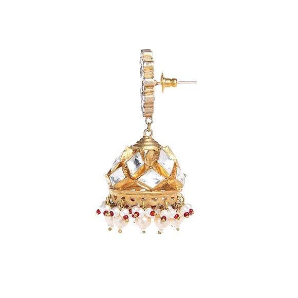 MINAKI Earrings KUNDAN JHUMKAS WITH PEARLS