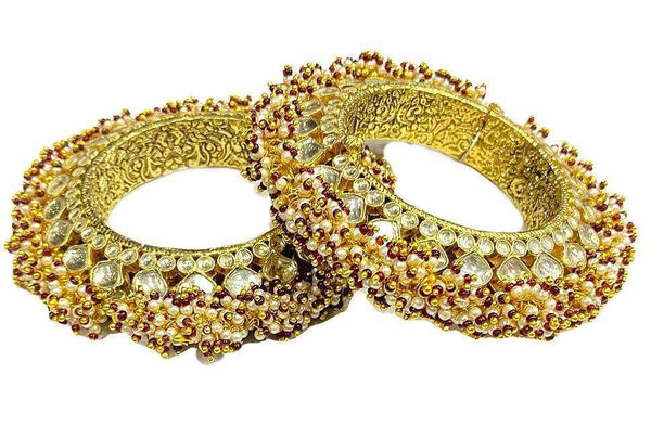 MINAKI Kadas KUNDAN KADA \ PACHELI  WITH PEARLS