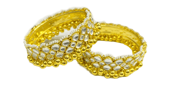 MINAKI Kadas KUNDAN  KADA WITH GOLDEN BEADS