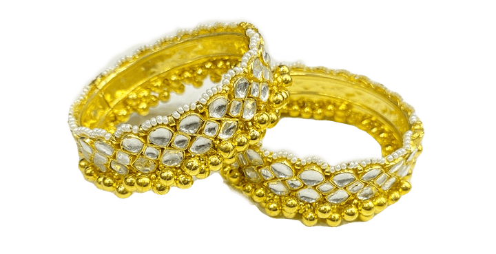 MINAKI Kadas KUNDAN  KADA WITH GOLDEN BEADS
