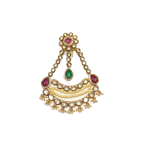 MINAKI Passa KUNDAN PASSA WITH RUBY AND EMERALD COLORED STONES