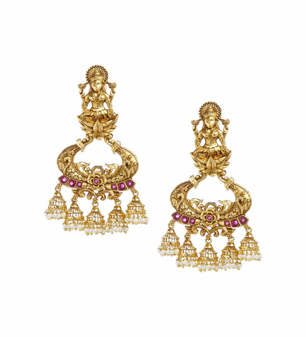 MINAKI Earrings Laxmi Chandbalis with jhumkis