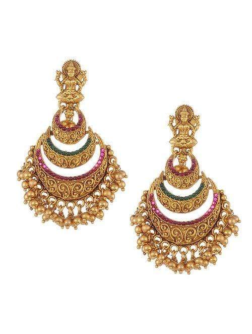 MINAKI Earrings LAXMI TEMPLE EARRINGS (CHANDBALIS)