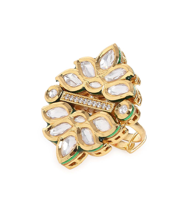 MINAKI Rings LOTUS KUNDAN RING