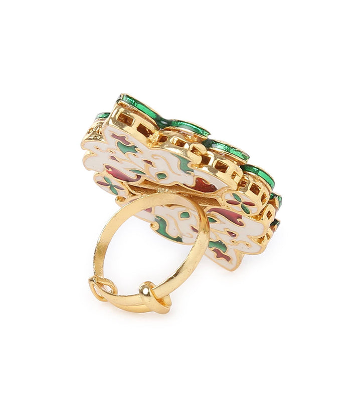 MINAKI Rings LOTUS KUNDAN RING