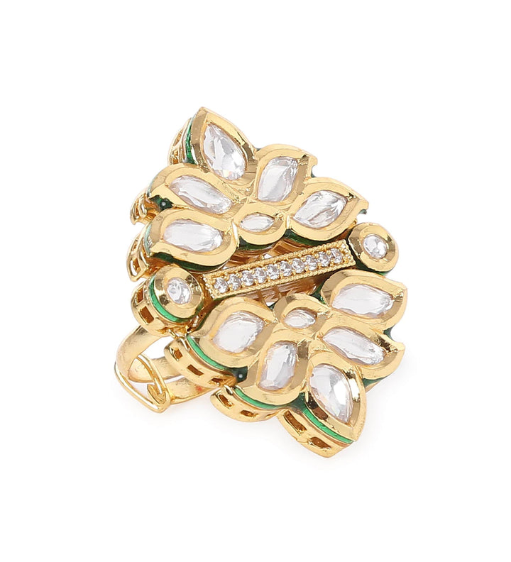 MINAKI Rings LOTUS KUNDAN RING
