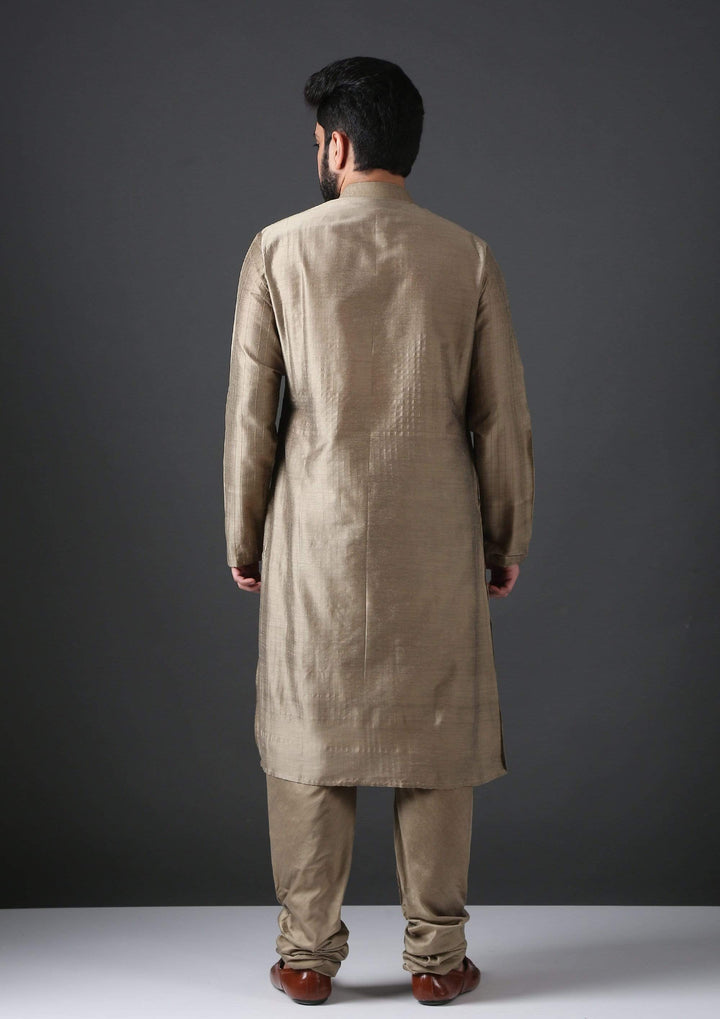 MINAKI Kurta MEHANDI PIN TUCK SILK BLEND KURTA SET