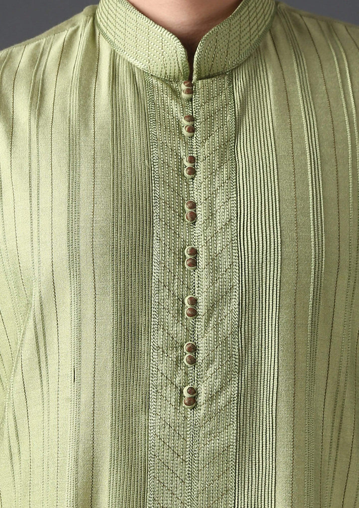 MINAKI Kurta MINT PIN TUCK SILK BLEND KURTA SET