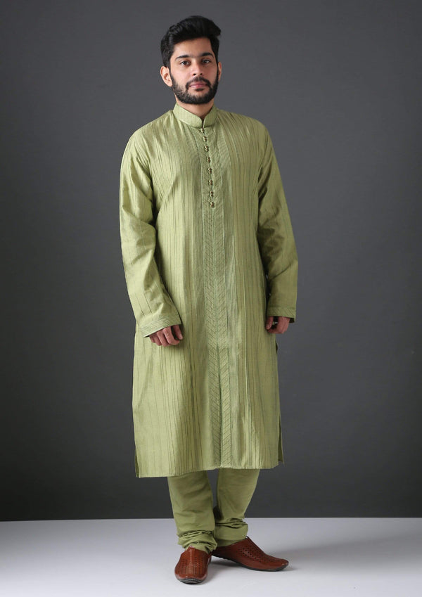 MINAKI Kurta MINT PIN TUCK SILK BLEND KURTA SET