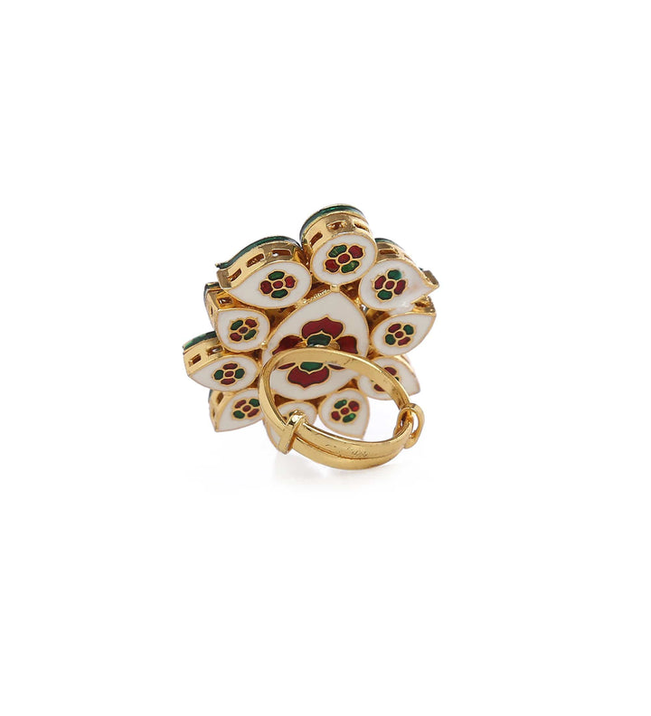 MINAKI Rings ROSE PETAL KUNDAN RING