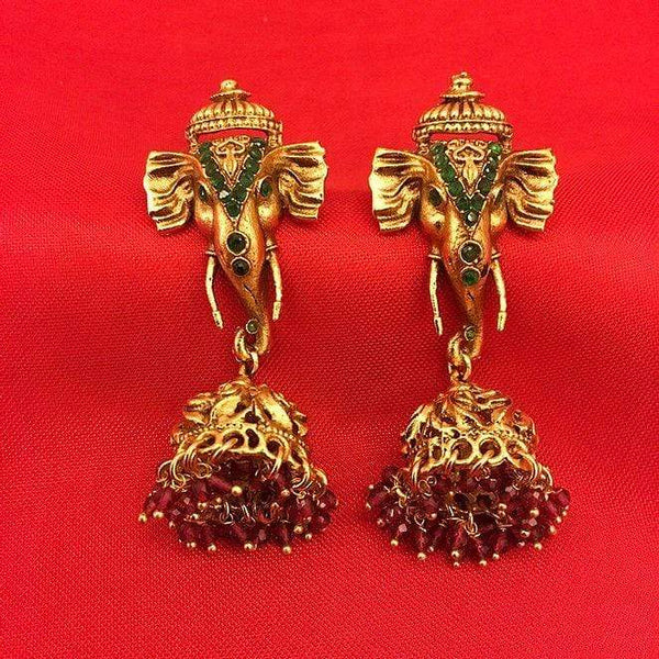 MINAKI Earrings TEMPLE EARRINGS  - GANESHA JHUMKAS