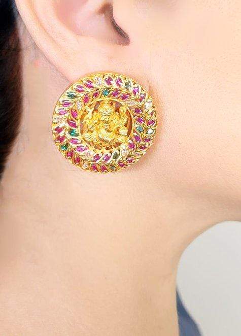 MINAKI Earrings TEMPLE EARRINGS  - GANESHA STUDS