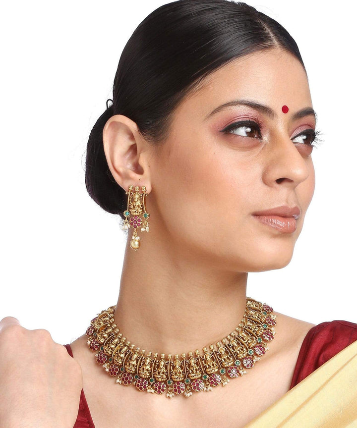 MINAKI TEMPLE JEWELLERY SET : HARIPRIYA- LAXMI TEMPLE SET