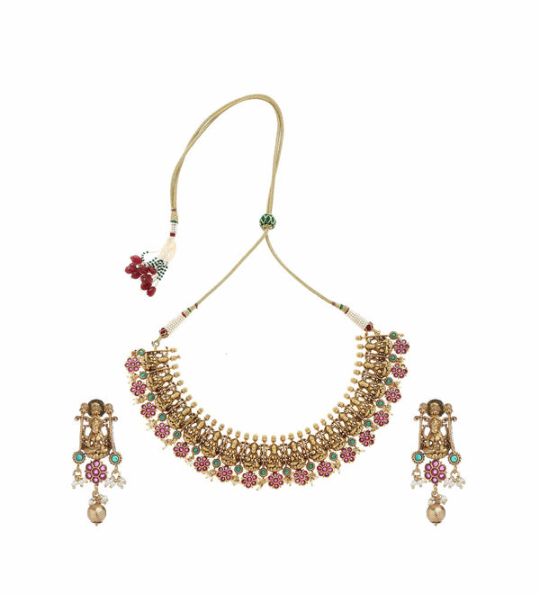 MINAKI TEMPLE JEWELLERY SET : HARIPRIYA- LAXMI TEMPLE SET