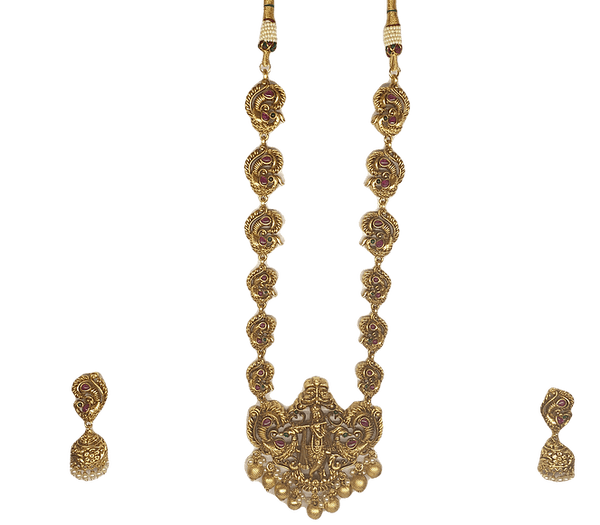 MINAKI Sets TEMPLE JEWELLERY SET  : KRISHNA TEMPLE SET