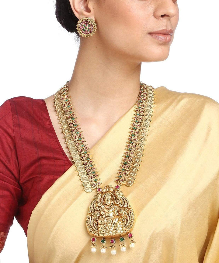 MINAKI TEMPLE JEWELLERY SET : LAXMI KANT /KRISHNA TEMPLE SET