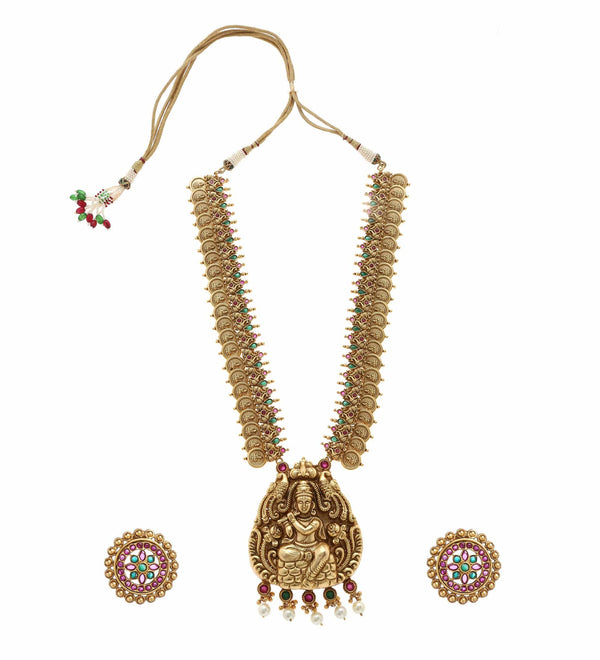 MINAKI TEMPLE JEWELLERY SET : LAXMI KANT /KRISHNA TEMPLE SET