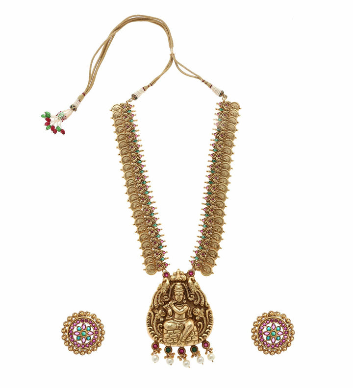 MINAKI TEMPLE JEWELLERY SET : LAXMI KANT /KRISHNA TEMPLE SET