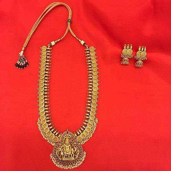 MINAKI Sets TEMPLE JEWELLERY SET  : LAXMI TEMPLE SET (LONG)