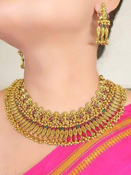 MINAKI Sets TEMPLE JEWELLERY SET : LAXMI TEMPLE SET