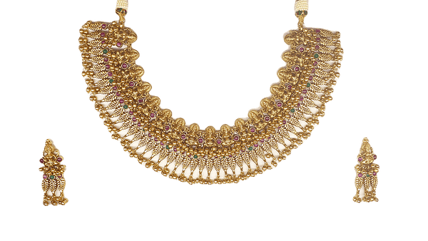 MINAKI Sets TEMPLE JEWELLERY SET : LAXMI TEMPLE SET